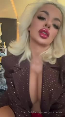 Katja Krasavice — Red Thong In Living Room thumbnail