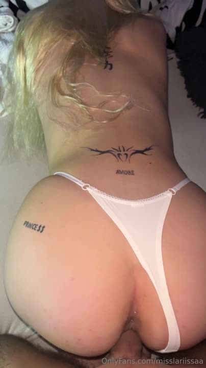 Larissa Marie — White Thong In Bedroom thumbnail