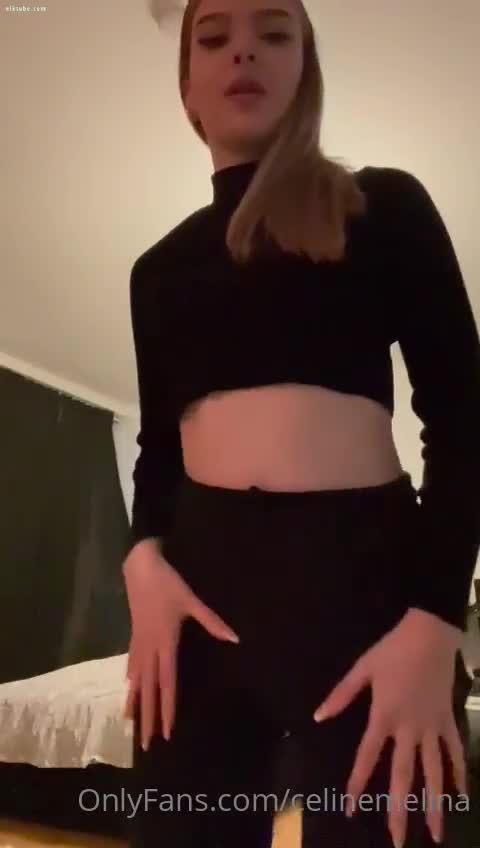 Melina Celine — Black Thong, Black Top In Bedroom thumbnail