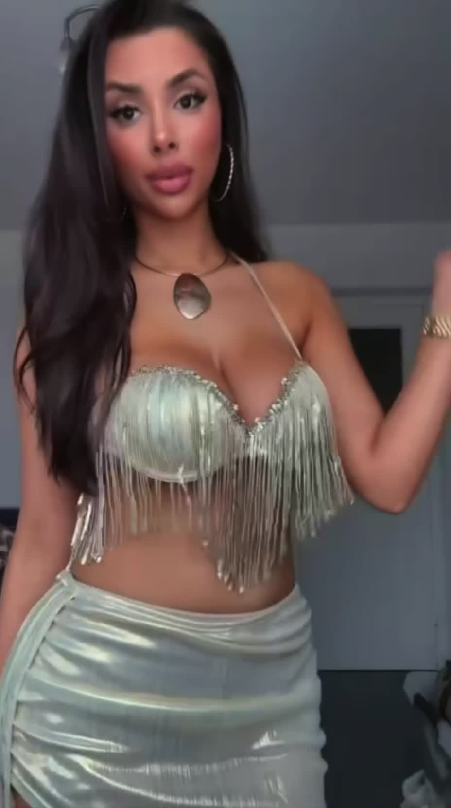 1sickoo — Silver Fringe Top, Silver Skirt thumbnail