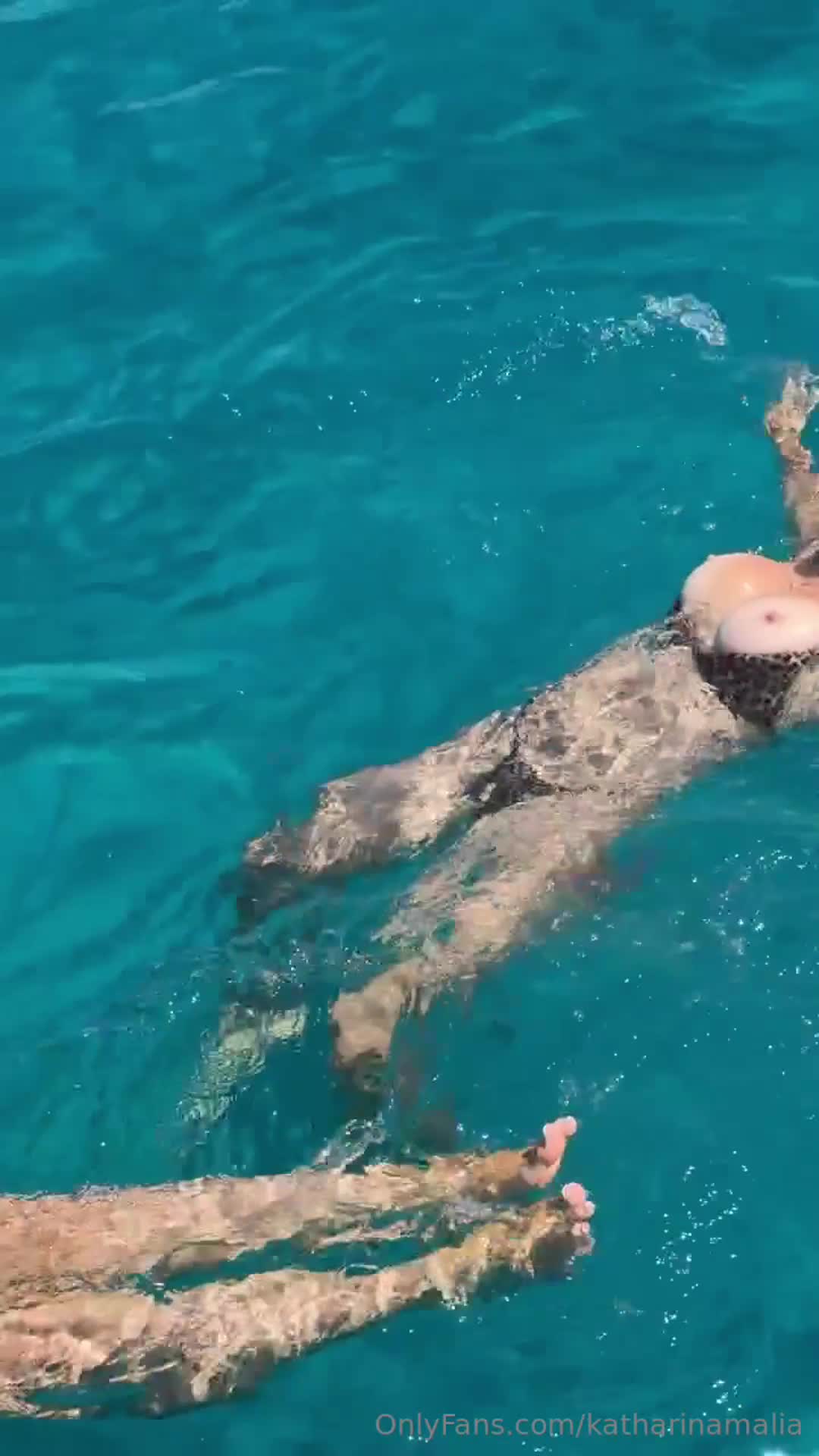 Katharina Amalia — Black Bikini By The Pool thumbnail