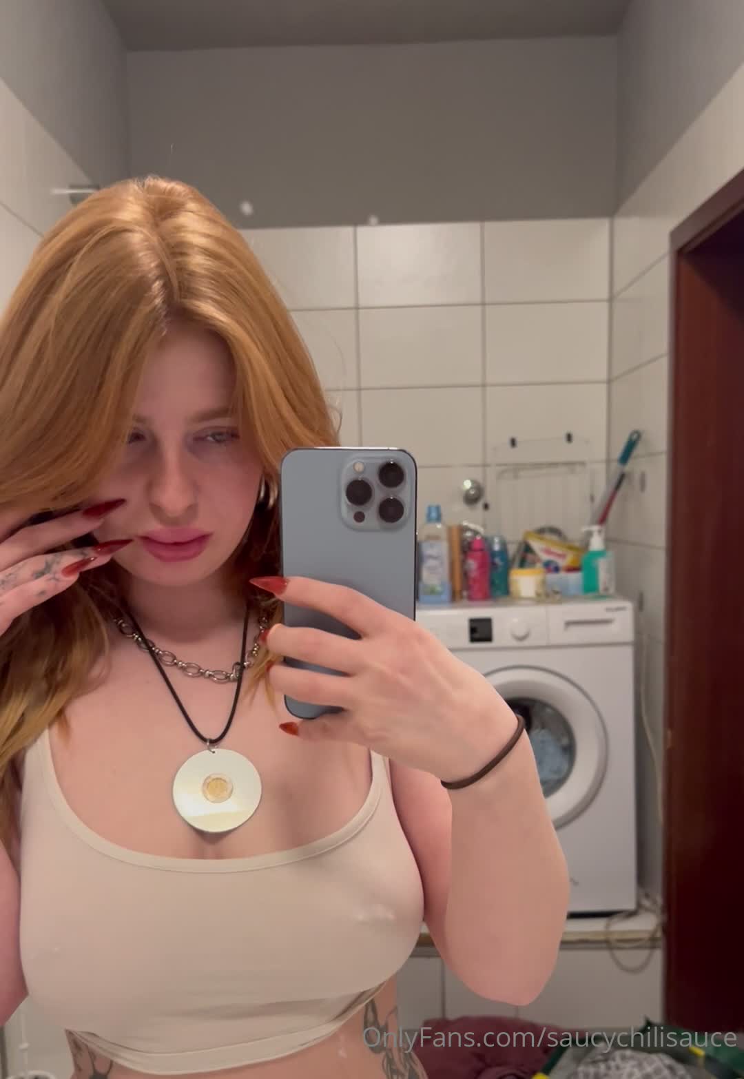 Saucychilisauce — Topless In Bathroom, 0:23 thumbnail
